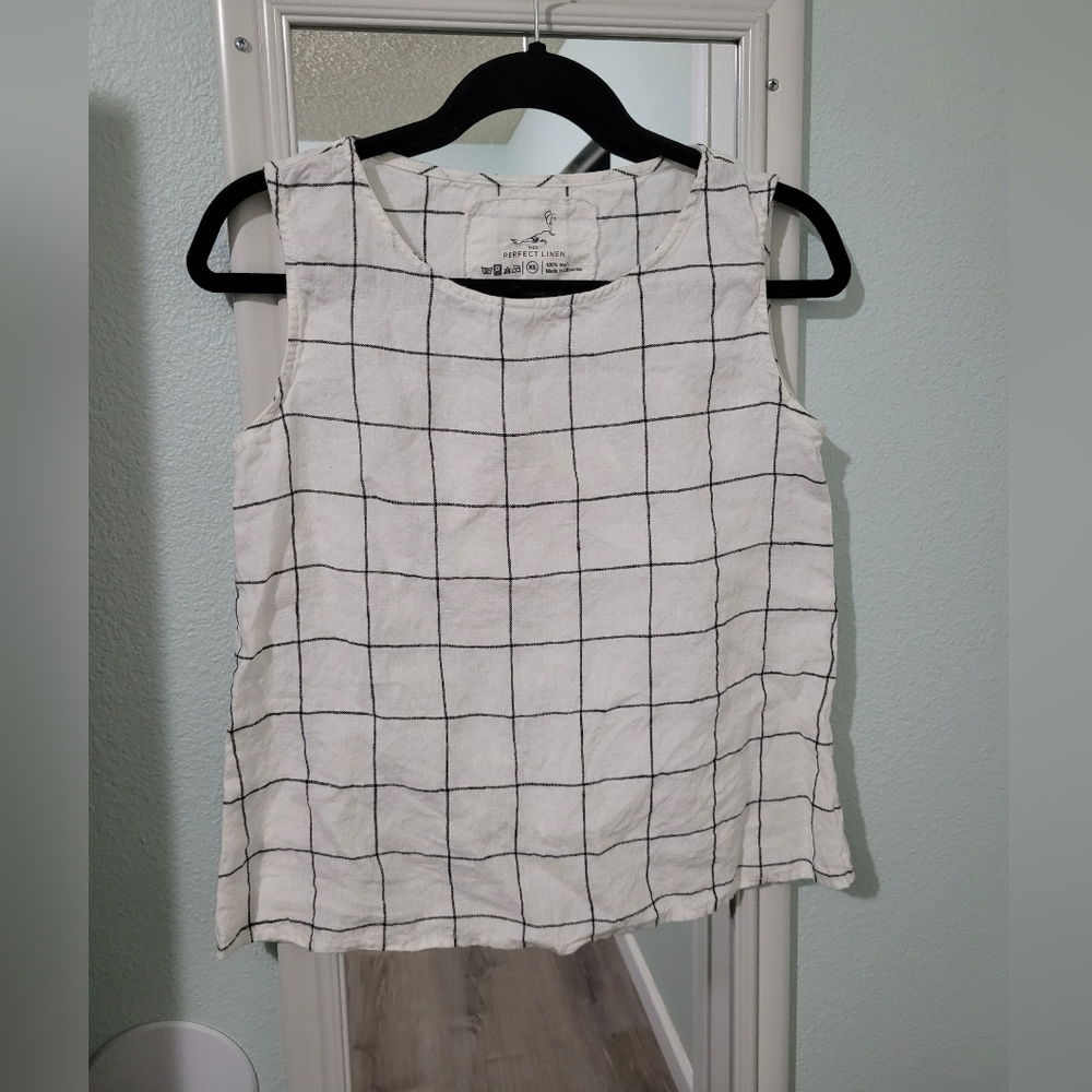 notPERFECTLINEN VIENNA Sleeveless Linen Tank Top